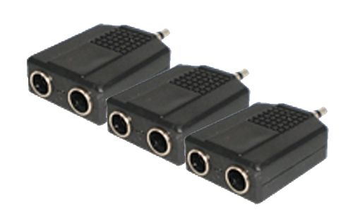 3.5 mm Mono Plug To 2x 6.35 mm Mono Jack (3pcs)