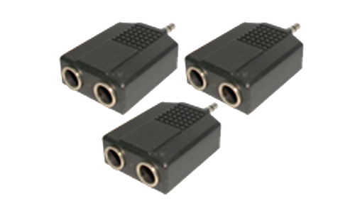 3.5 mm Stereo Plug To 2x 6.35 mm Stereo Jack (3pcs)