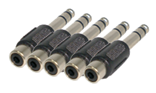 6.35 mm Stereo Plug To RCA Jack (5pcs)
