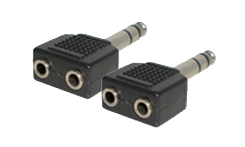 6.35 mm Stereo Plug To 2x 3.5 mm Stereo Jack (2pcs)