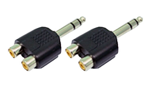 6.35 mm Stereo Plug To 2x RCA Jack (2pcs)