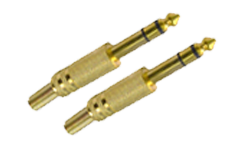 6.35 mm Stereo Plug Gold (2pcs)