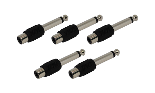 6.35mm Mono Plug to RCA Jack (5pcs)