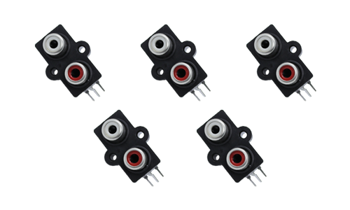 RCA Jack 2P PCB Mount Black (5pcs)