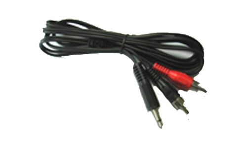 3.5 mm Mono Plug To 2x RCA Plug Cord