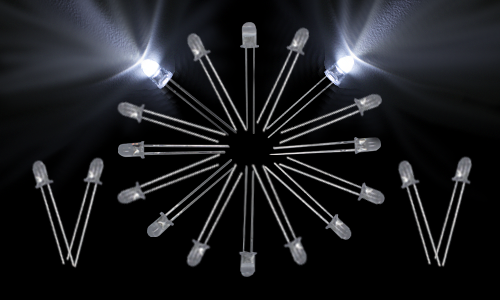 LED 5mm Clear-White (20pcs)