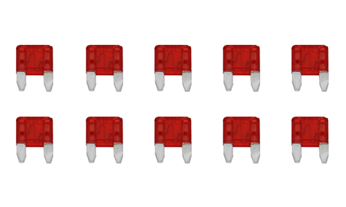 Auto Fuse Plug-In Type Small 10A Red (10pcs)