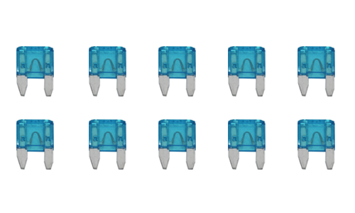 Auto Fuse Plug-In Type Small 15A Blue (10pcs)