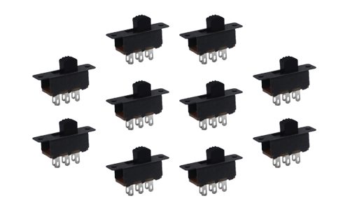 Mini Slide Switch 6 Solder Lug Pin 2 Position DPDT (10pcs)