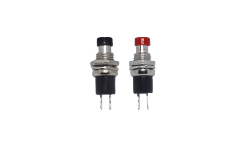 Mini Push Button Momentary Switch Black & Red (2pcs)