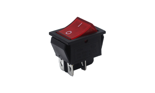 Rocker Switch 4P w/ Light Standard DPST 220V Red (2pcs)