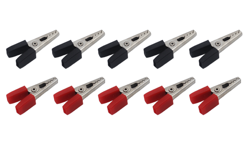Alligator Clip with Molded Handle Small Black & Red (10pcs)