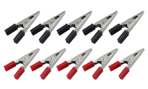 Alligator Clip with Molded Handle Medium Black & Red (10pcs)